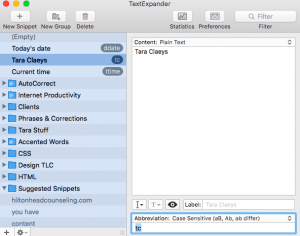 This is a screenshot of Text Expander