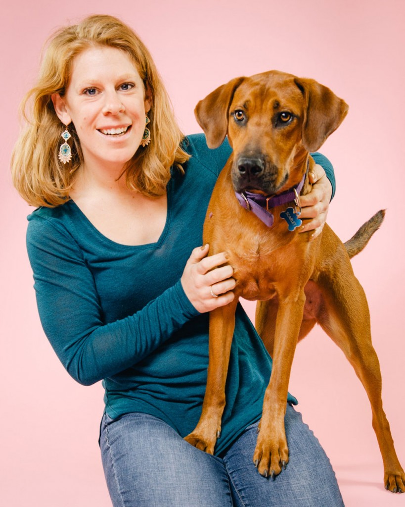 This is a photo of a woman with her dog