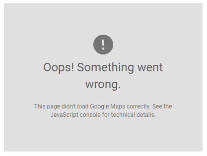 Google MapsNot Working Error Message