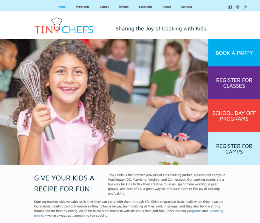 Tiny Chefs New Website