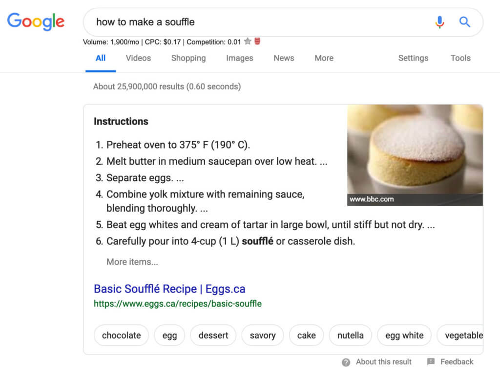 Google rich snippets example