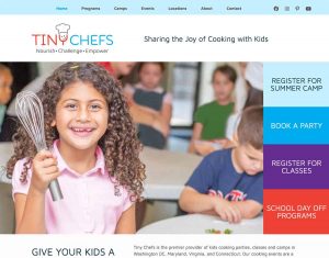 Tiny Chefs Camp and Enrichment Program Website Screenshot