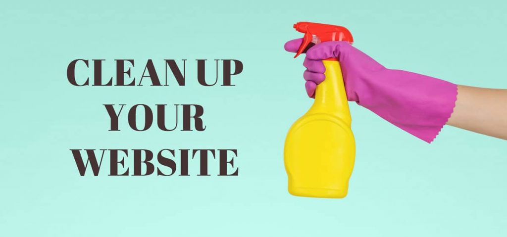 image to of cleaning up a website