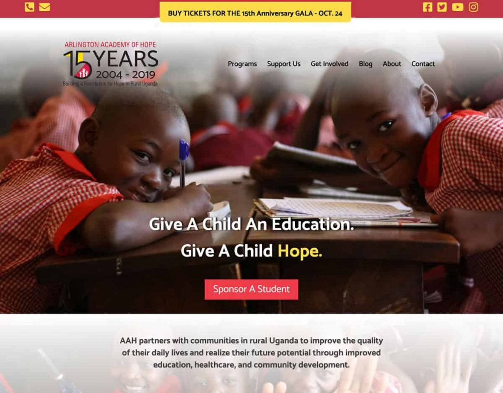 Arlington Academy of Hope Redesigned Website