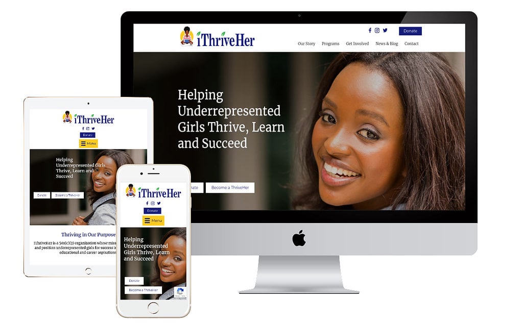iThrive Her Nonprofit website