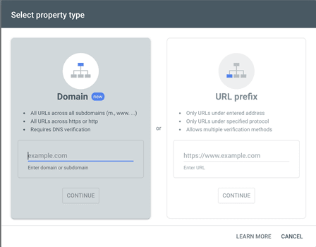 verifying website property type