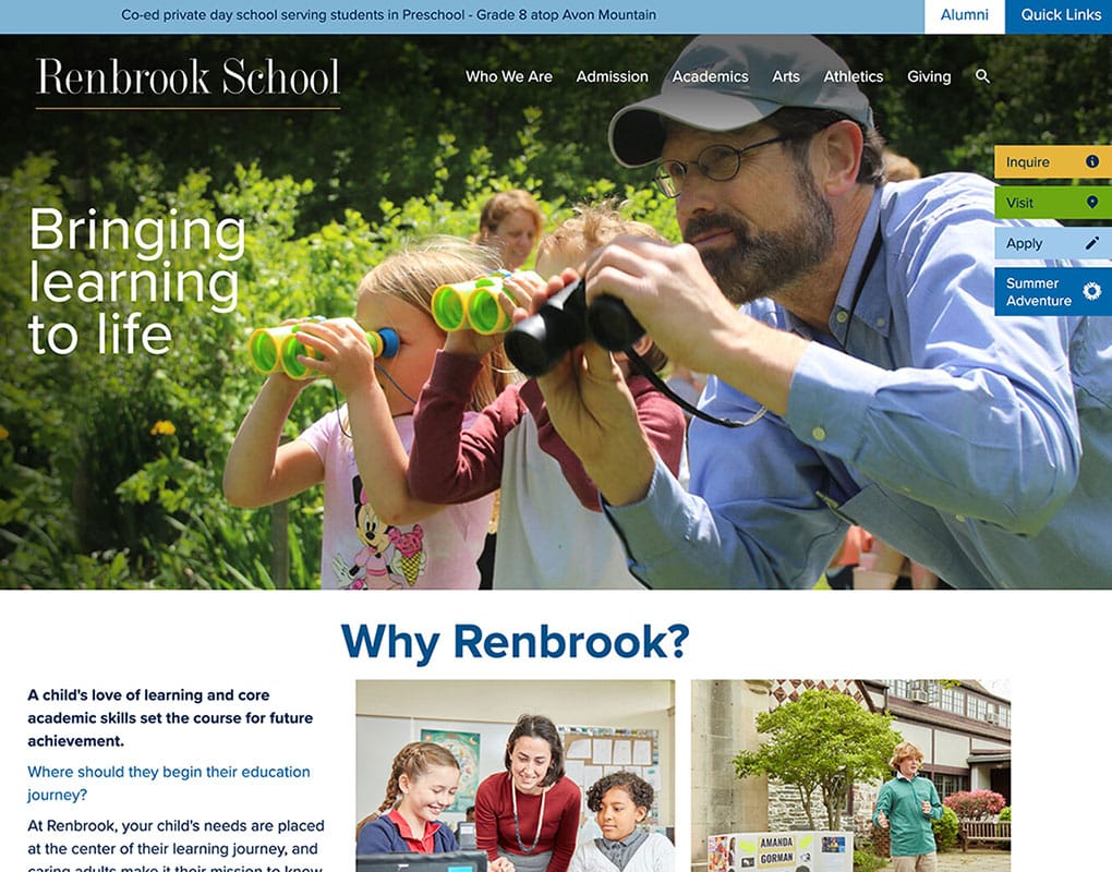 Renbrook School Blackbaud to WordPress Website