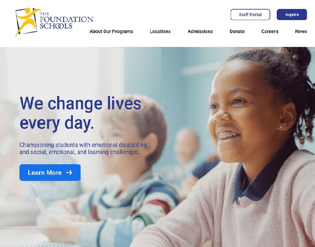 Foundation Schools Website Homepage