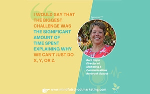 image of Mindful School Marketing podcast episode artwork with Barb Doyle