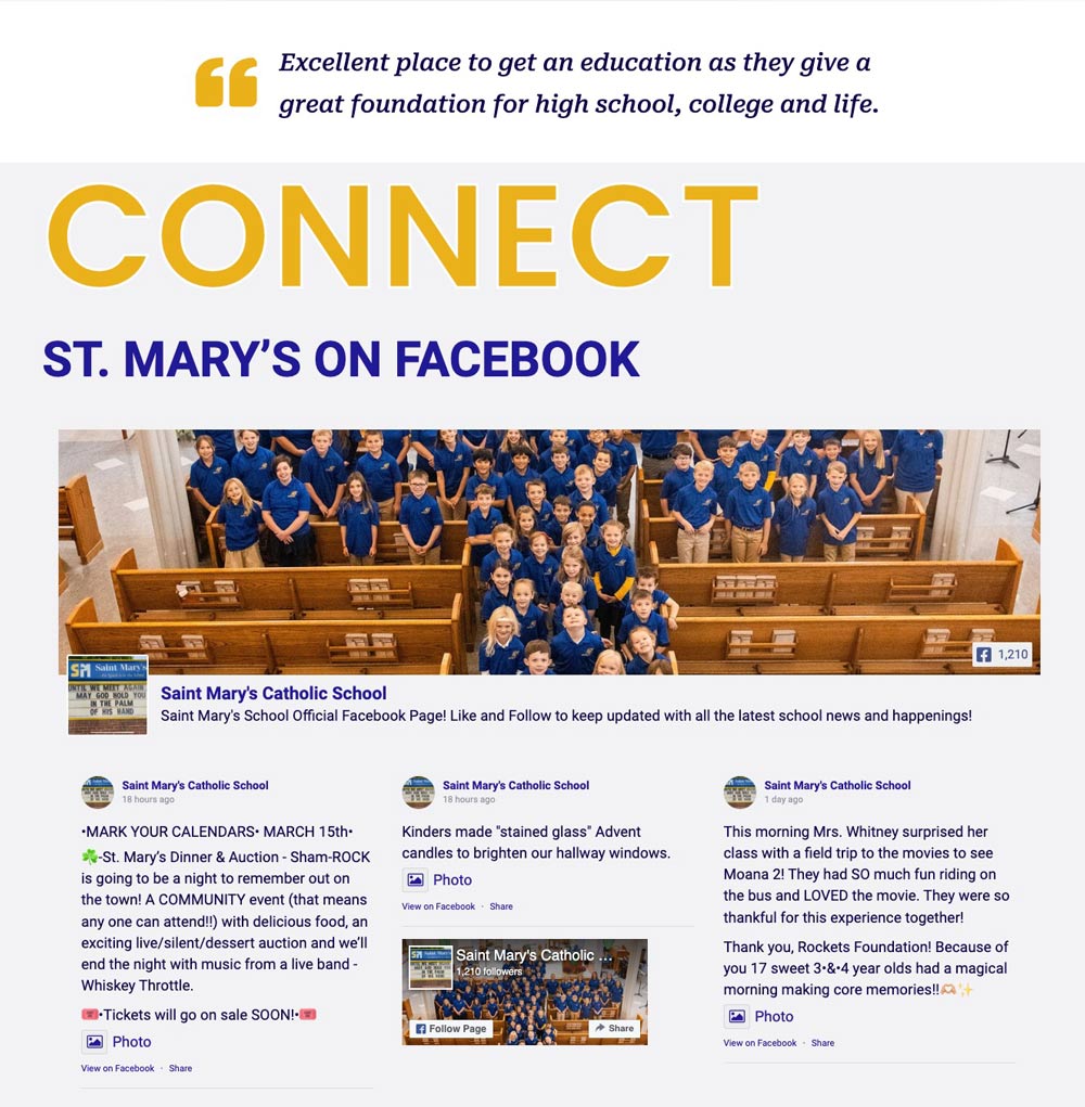 St Mary's School Facebook integration