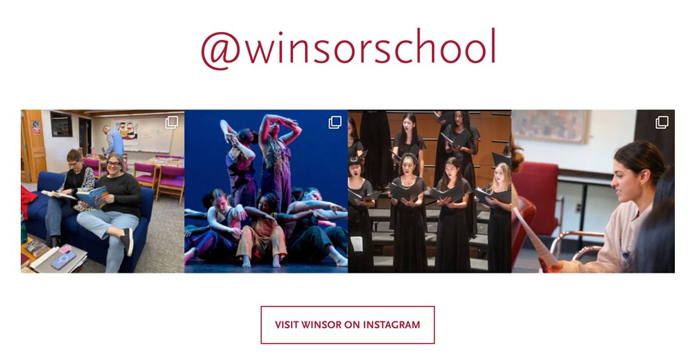 The Winsor School's Instagram feed on their website