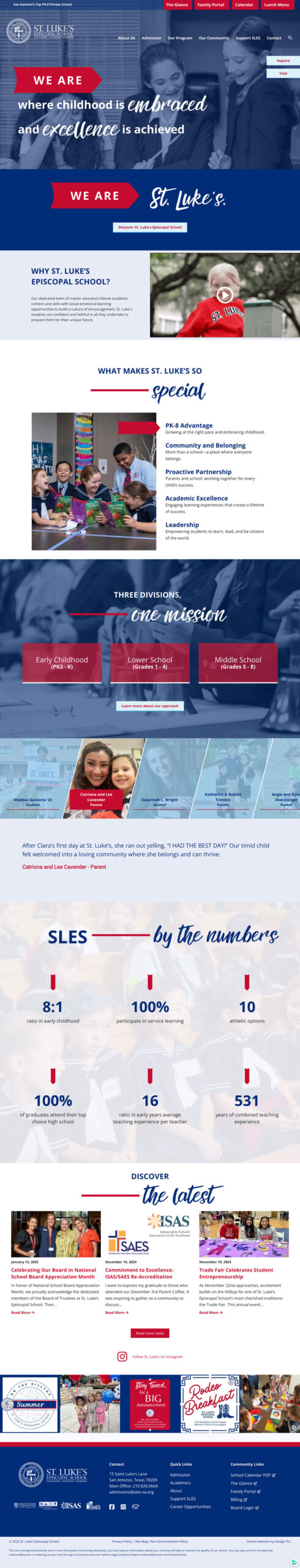 New School website for St. Lukes Episcopal School