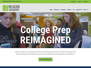 Screenshot of New Beacon Academy Home Page