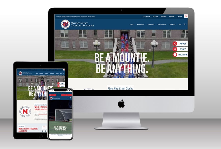 Mockup for Mount Saint Charles Academy Website