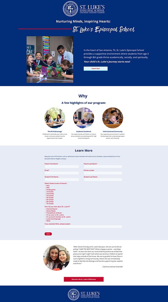 Landing Page screenshot