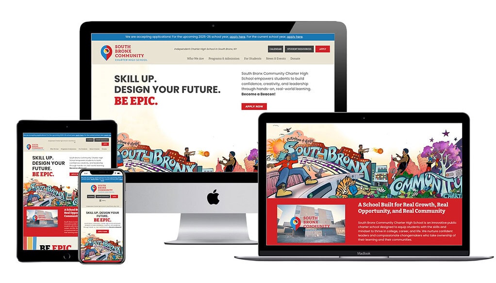 South Bronx Community Charter School New Website Mockup