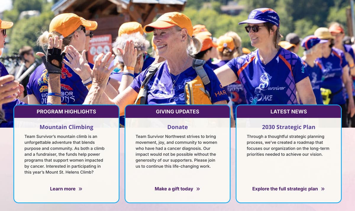 new nonprofit website for cancer survivors