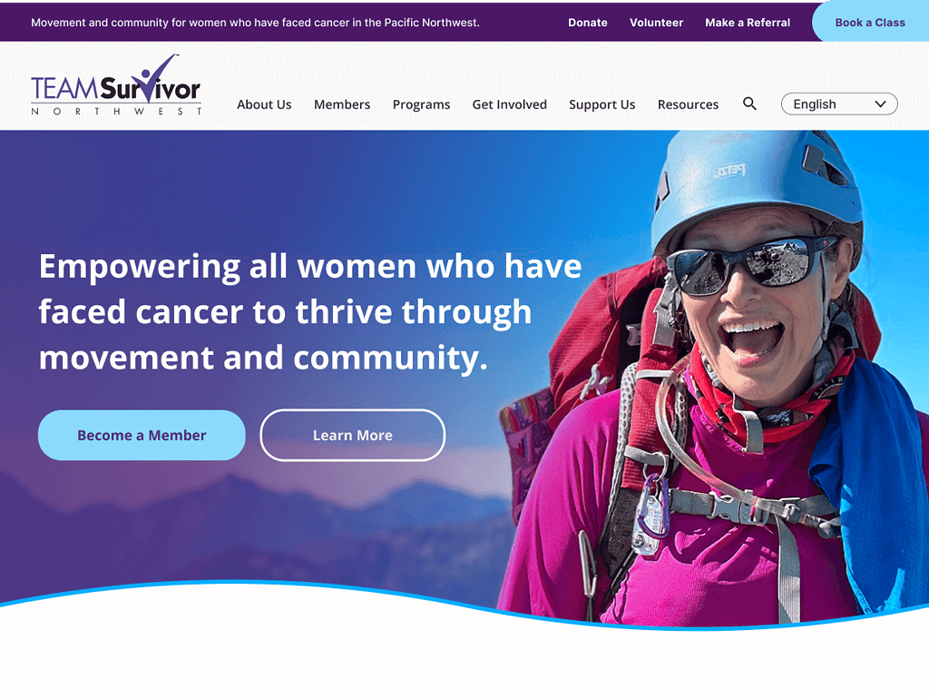 new nonprofit website for cancer survivors