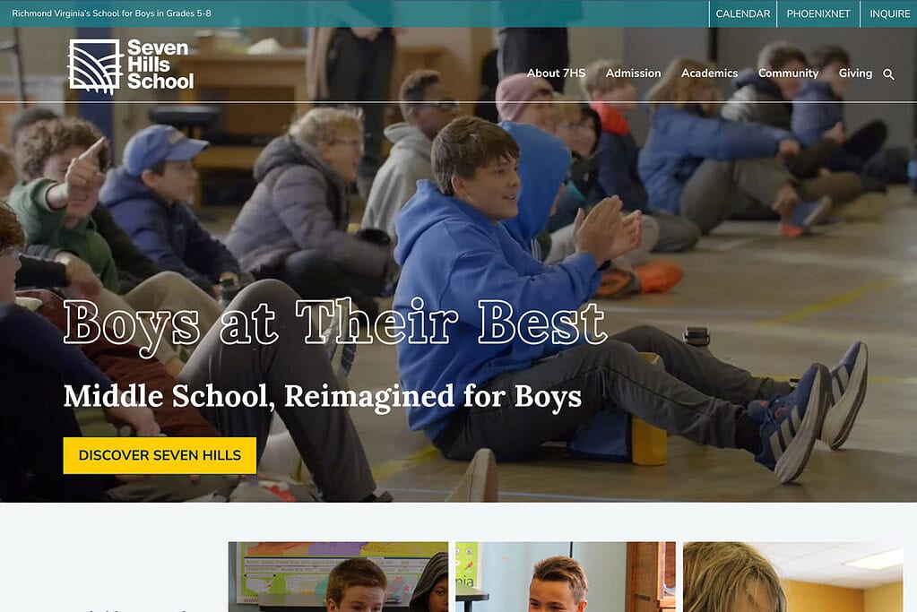 home page of new 7 hills website
